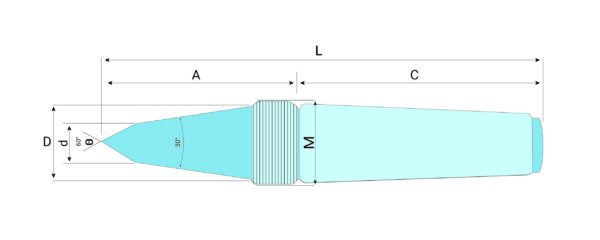 SUPERTECH Threaded Solid Center / Dead Center CNC Type B - Image 3