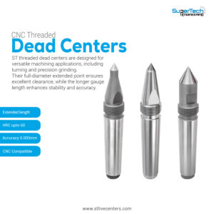 SUPERTECH Threaded Solid Center / Dead Center CNC Type A
