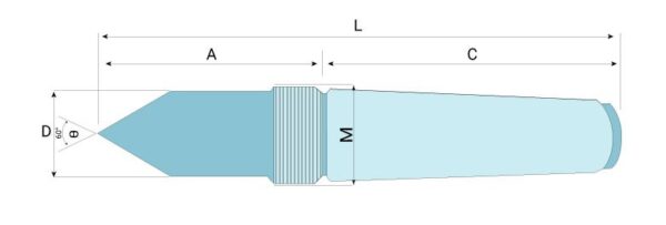 SUPERTECH Threaded Solid Center / Dead Center CNC Type C - Image 3